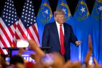 Former President Donald Trump takes the stage during an organizing event at Fervent Calvary Cha ...
