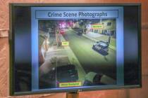 Crime scene photographs and police body cam footage is shown at a fact finding review for Rodne ...