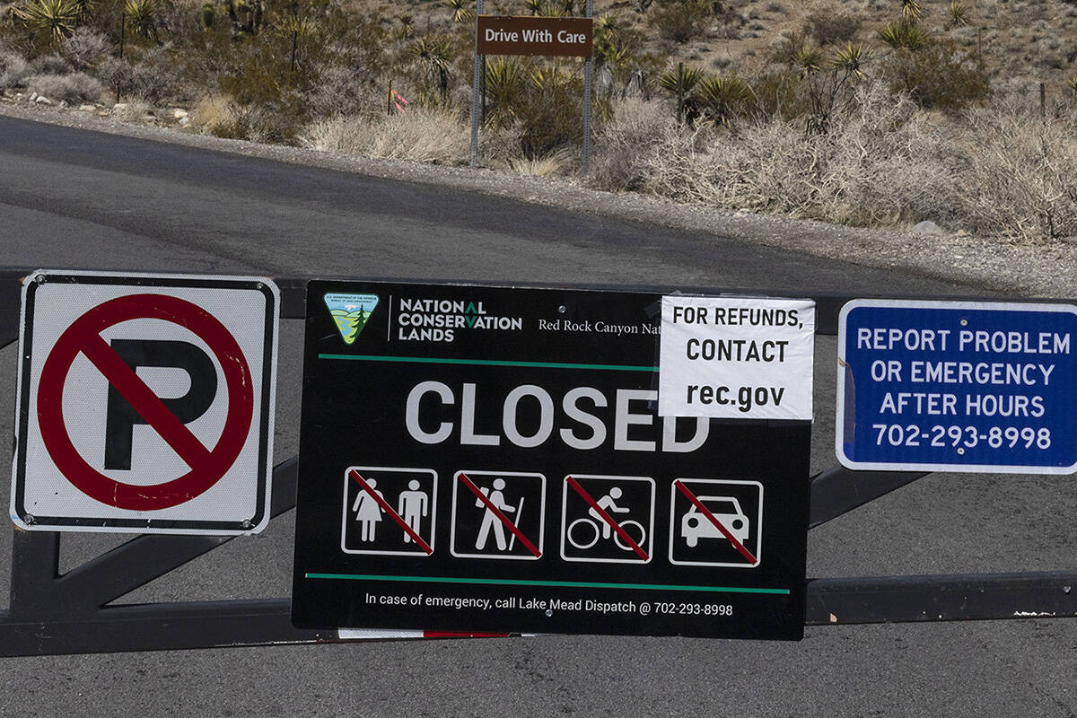 The Scenic Drive at Red Rock Canyon National Conservation Area was closed after Tuesday's storm ...