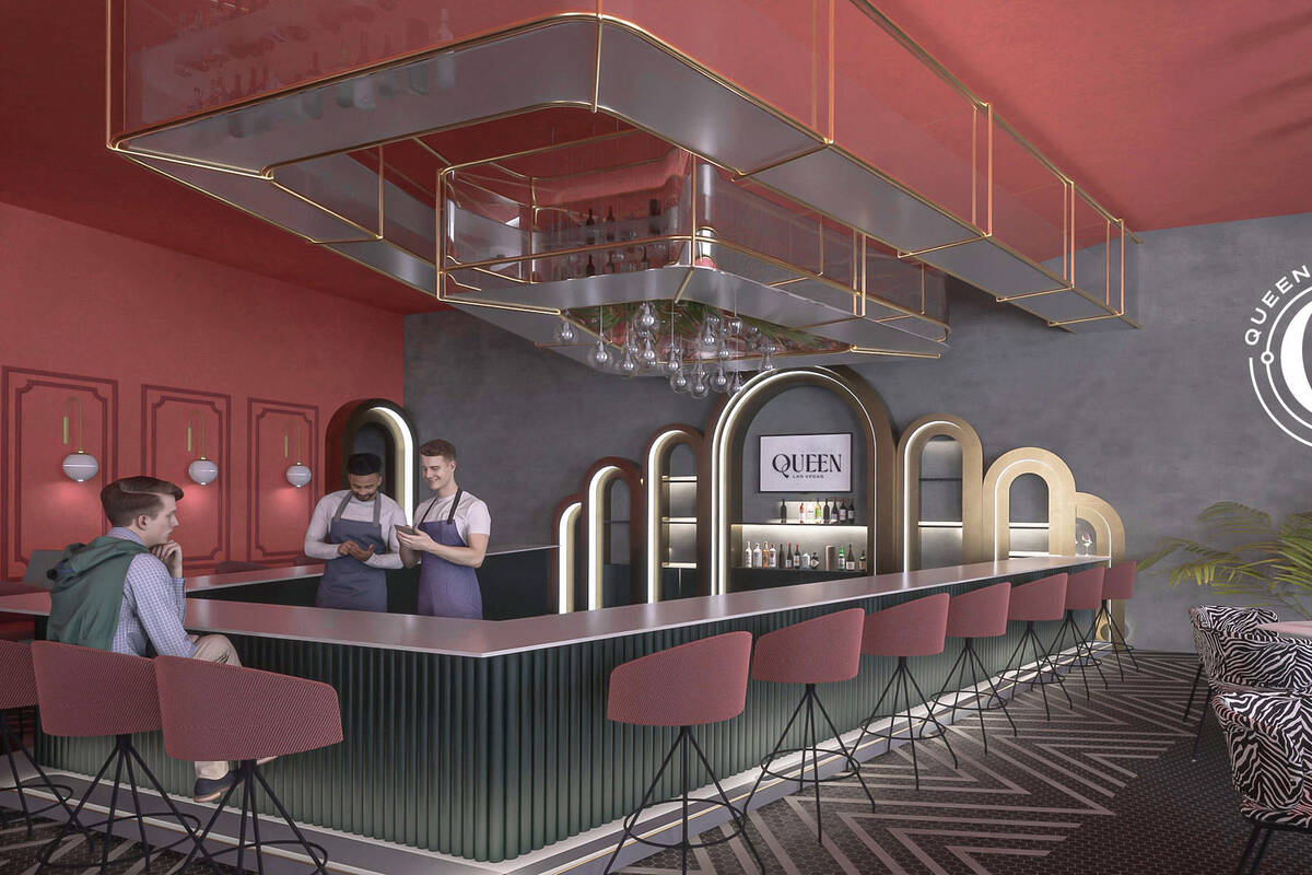 A rendering of the bar and restaurant Queen Las Vegas. The LGBTQ+ bar, nightclub and hotel is e ...