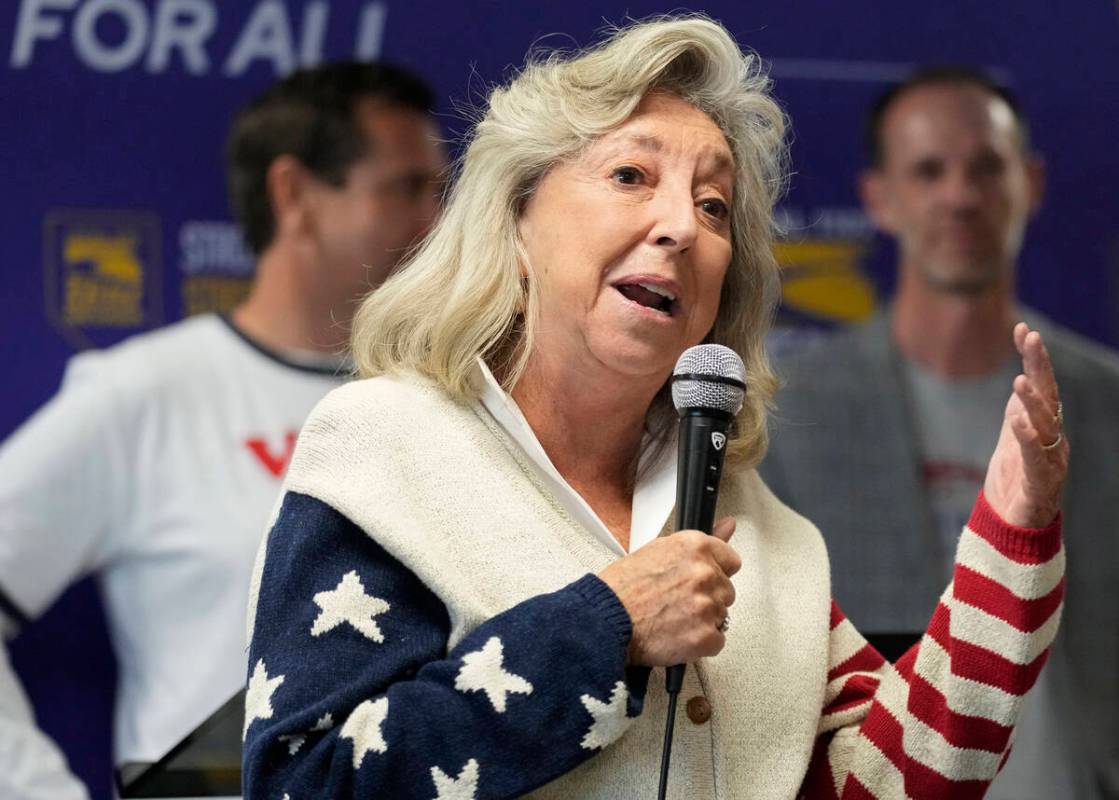 Rep. Dina Titus, D-Nev., speaks at a campaign event Tuesday, Nov. 8, 2022, in Las Vegas. (AP Ph ...