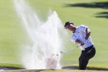 Justin Suh hits out of the sand to the ninth green during the second round of the Shriners Chil ...