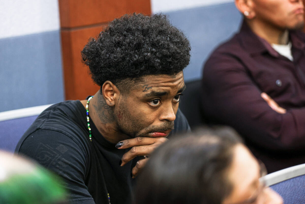 Former Raiders player Damon Arnette appears in court to enter a guilty plea in connection with ...