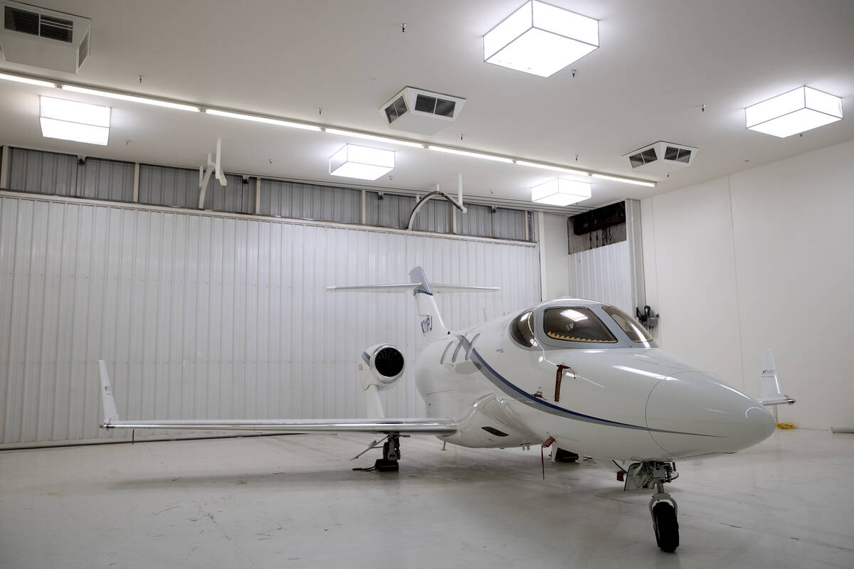 One of Jet AI Aviation’s aircrafts is stored in at the company’s office on Friday ...