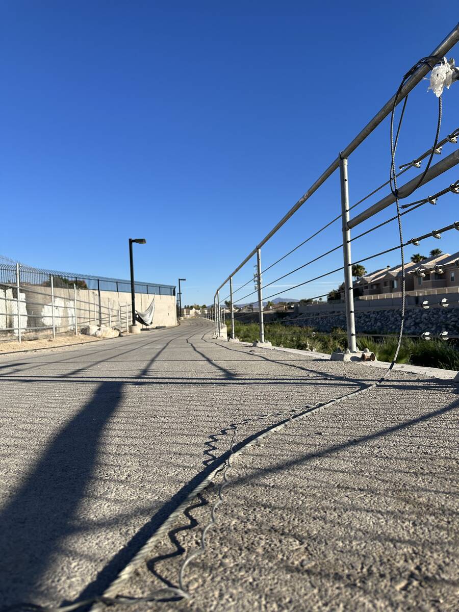 A bike path along the Las Vegas Wash near Pecos Road and East Lake Mead Boulevard on Monday, Au ...