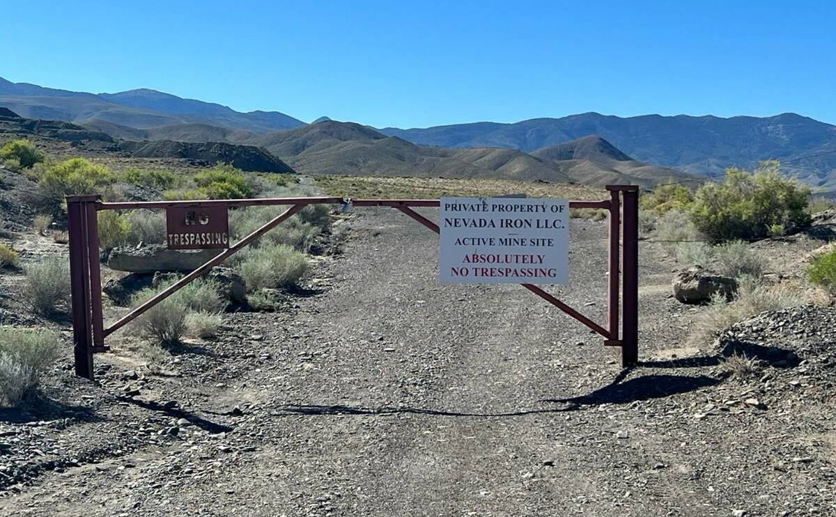 Gate leading to the remote mine site in Churchill County where Naomi Irion’s body turned up. ...