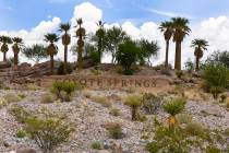 The Coyote Springs development entrance is seen near the intersection of U.S. Highway 93 and St ...