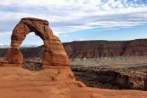 Delicate Arch is seen at Arches National Park on April 25, 2021, near Moab, Utah. (AP Photo/Lin ...