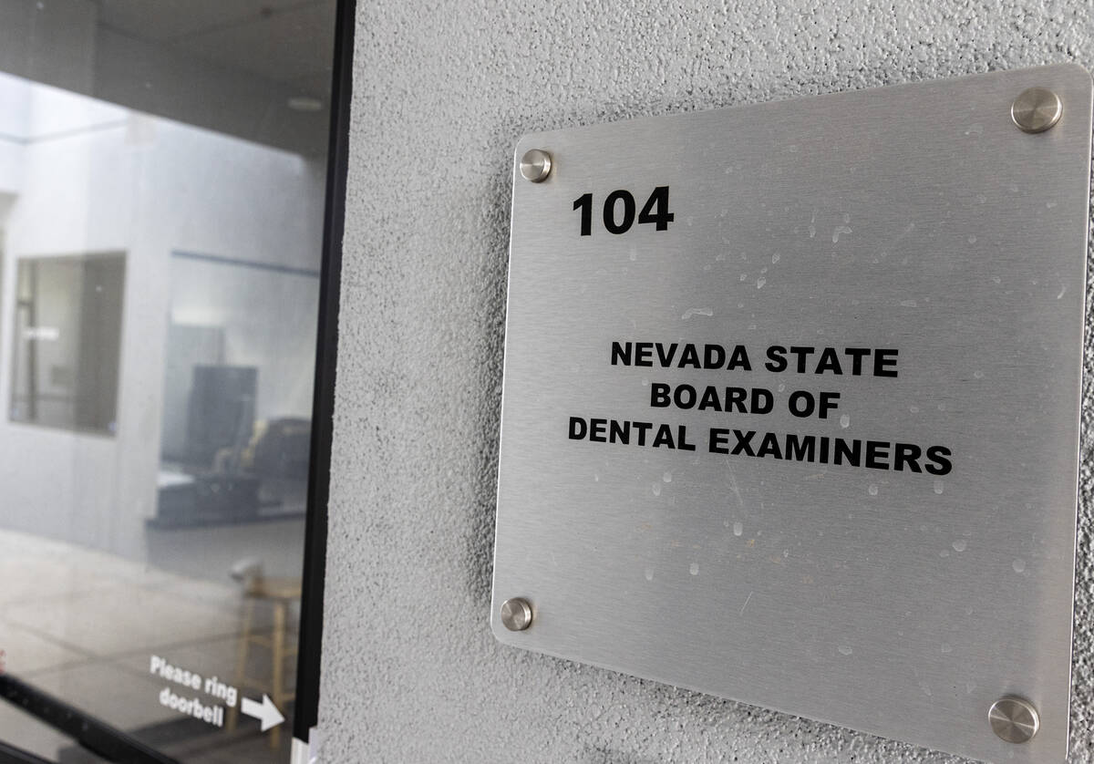 The Nevada Board of Dental Examiners office is seen on Thursday, Aug. 10, 2023, in Henderson. ( ...