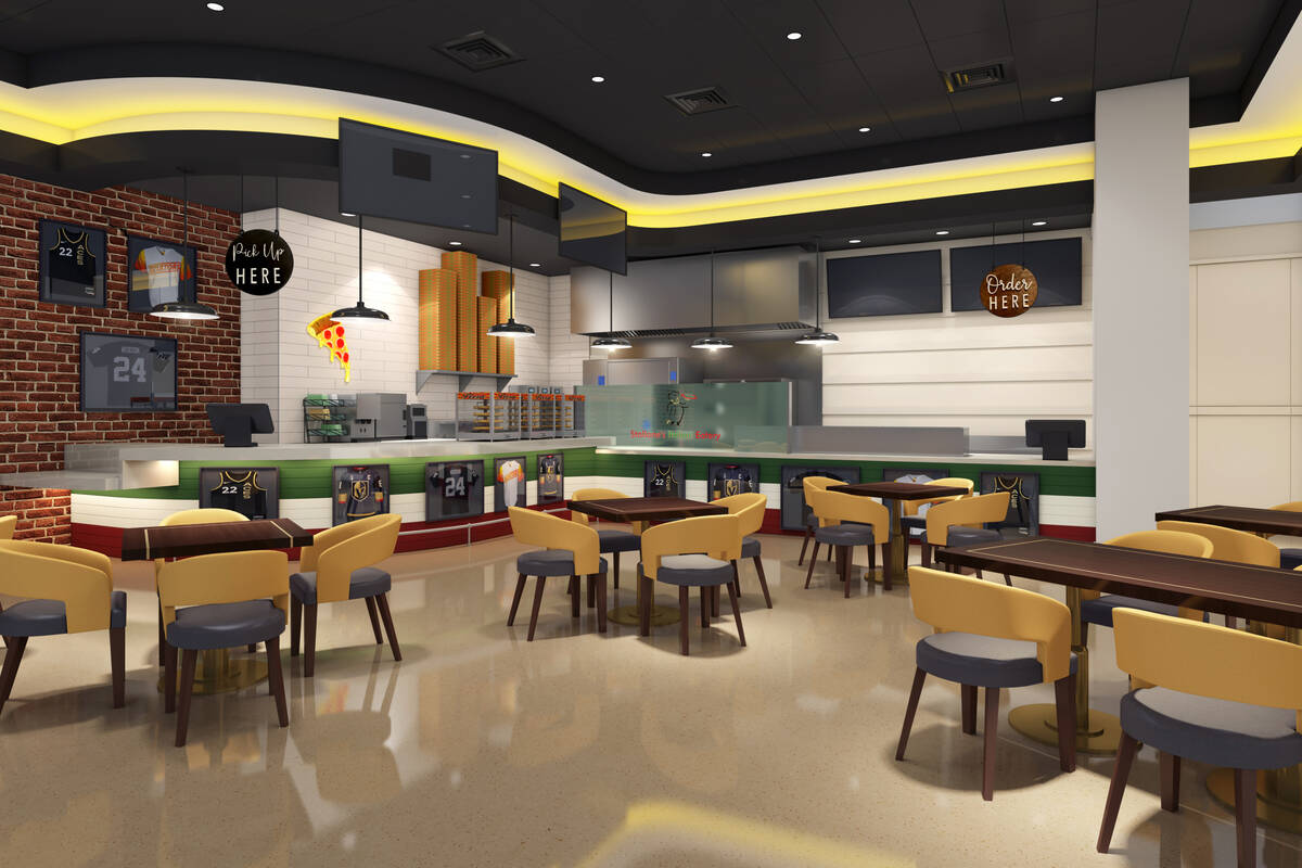 A rendering of the interior of Stallone's Italian Eatery, set to open in late August 2023 in Sa ...