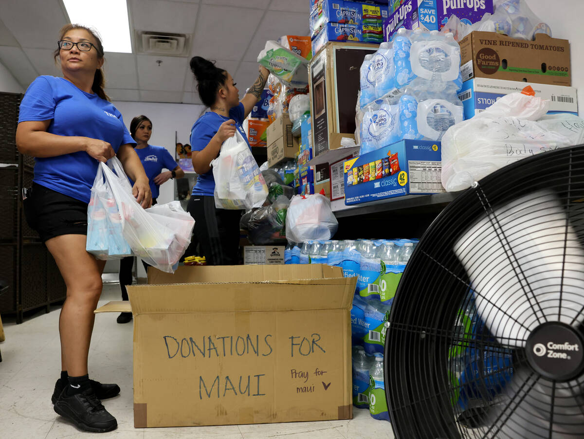 Shai Walter, from left, daughter-in-law Alijah Walter and daughter Shanice Walter organize dona ...