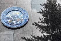 The Nevada State Seal on the north side of the Legislative Building on Thursday, Feb. 9, 2017, ...