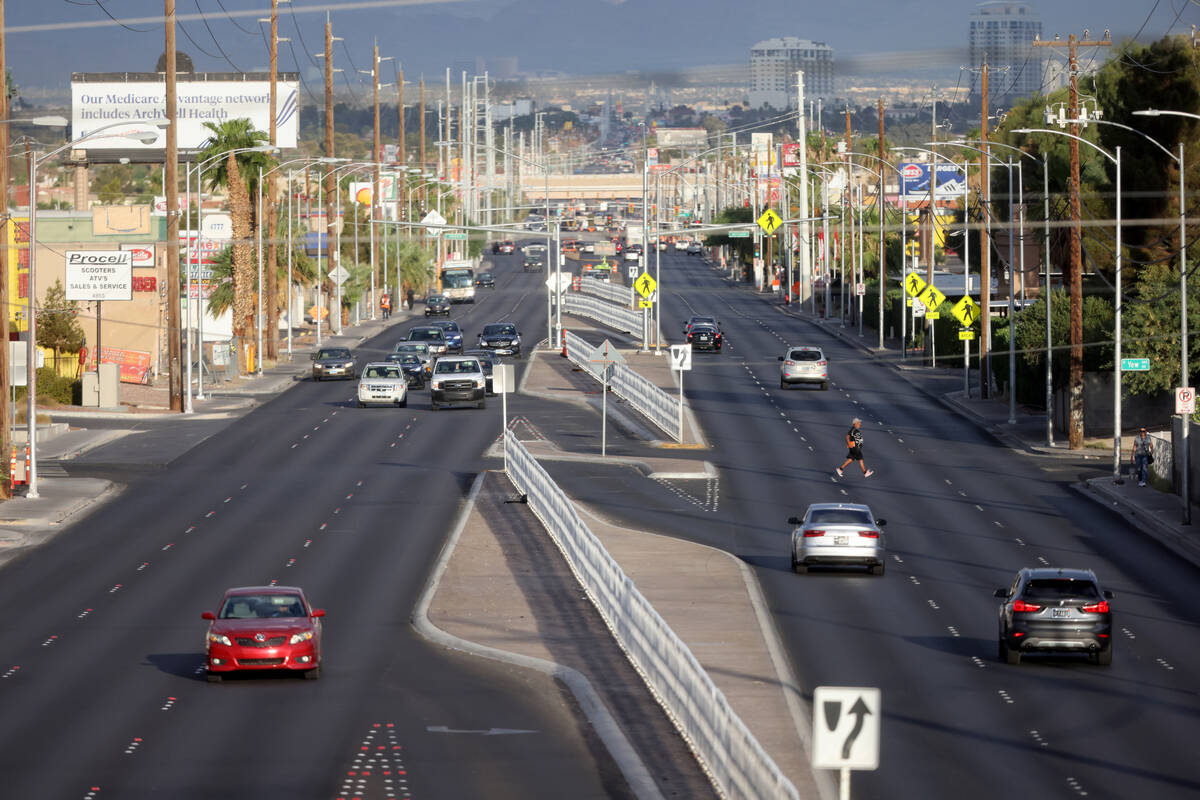 Charleston Boulevard is shown near Nellis Boulevard in Las Vegas Thursday, Aug. 10, 2023. A $5. ...