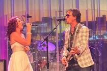 Michael Grimm and his wife, Lucie, perform at Myron's at Smith Center on Wednesday, Aug. 9, 202 ...