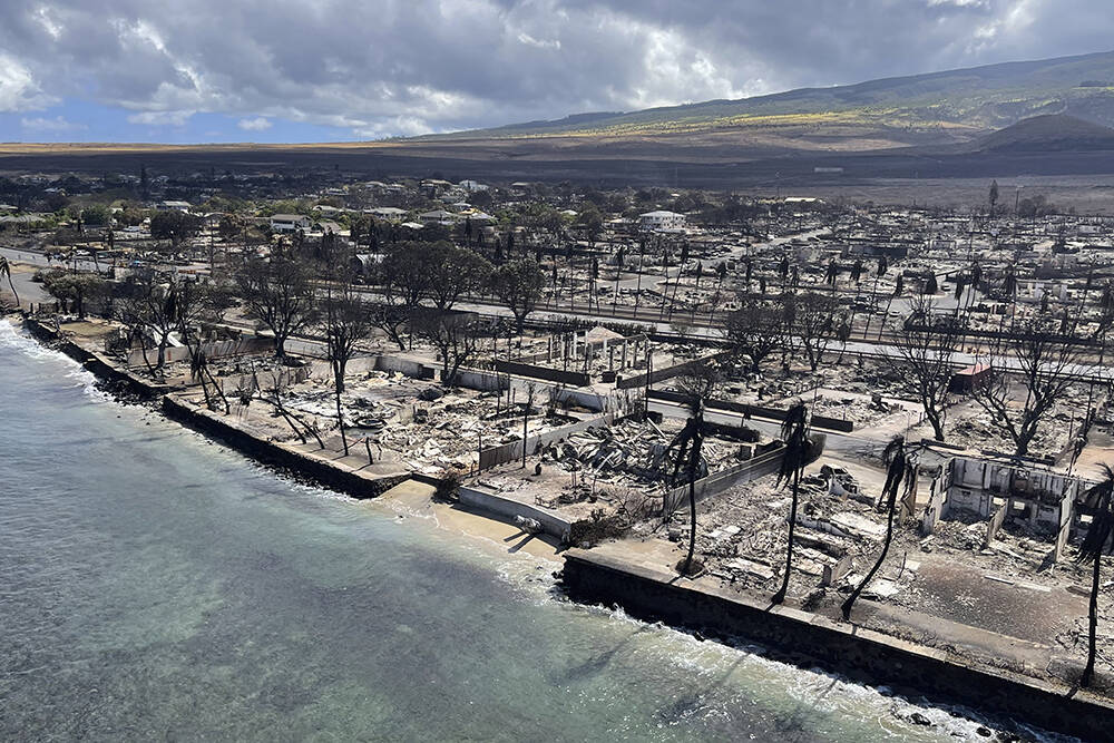 This photo provided by the Hawaii Department of Land and Natural Resources shows burnt areas in ...