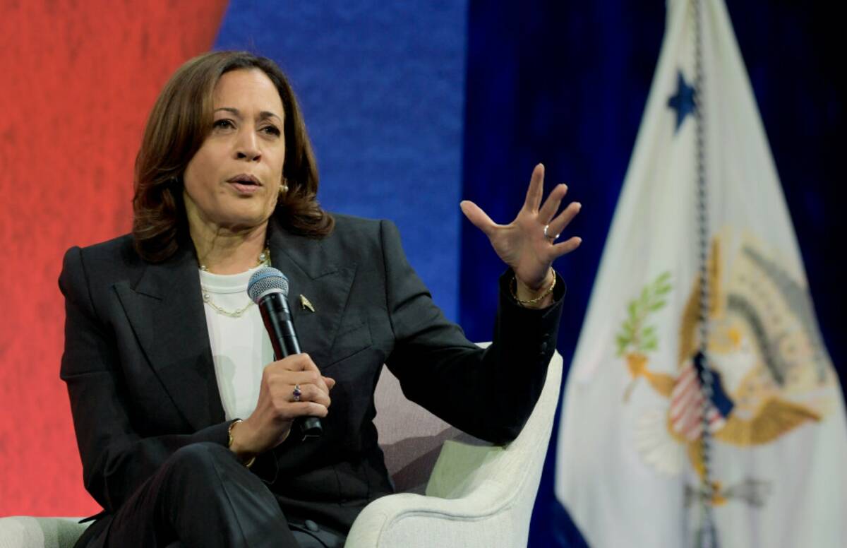 Vice President Kamala Harris speaks at McCormick Place in Chicago on Wednesday, Aug. 11, 2021. ...