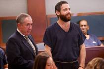 Matthew Mannix, who is accused of holding a woman hostage in a Caesars Palace hotel room, appea ...