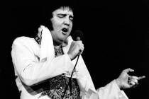 Elvis Presley performs in Providence, R.I. on May 23, 1977. (AP Photo, File)