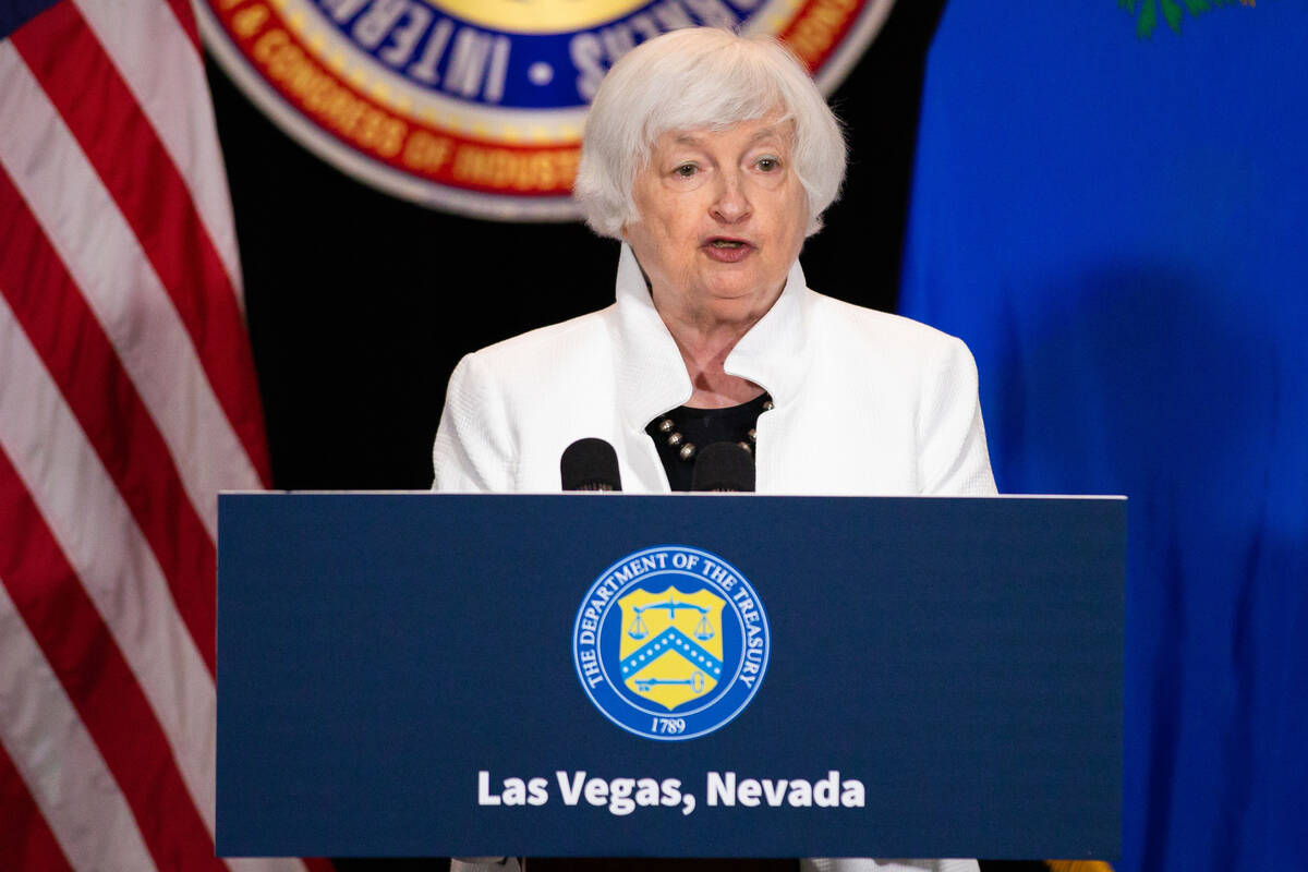 Secretary of Treasury Janet Yellen delivers remarks after a tour of the IBEW 357 Training Cente ...
