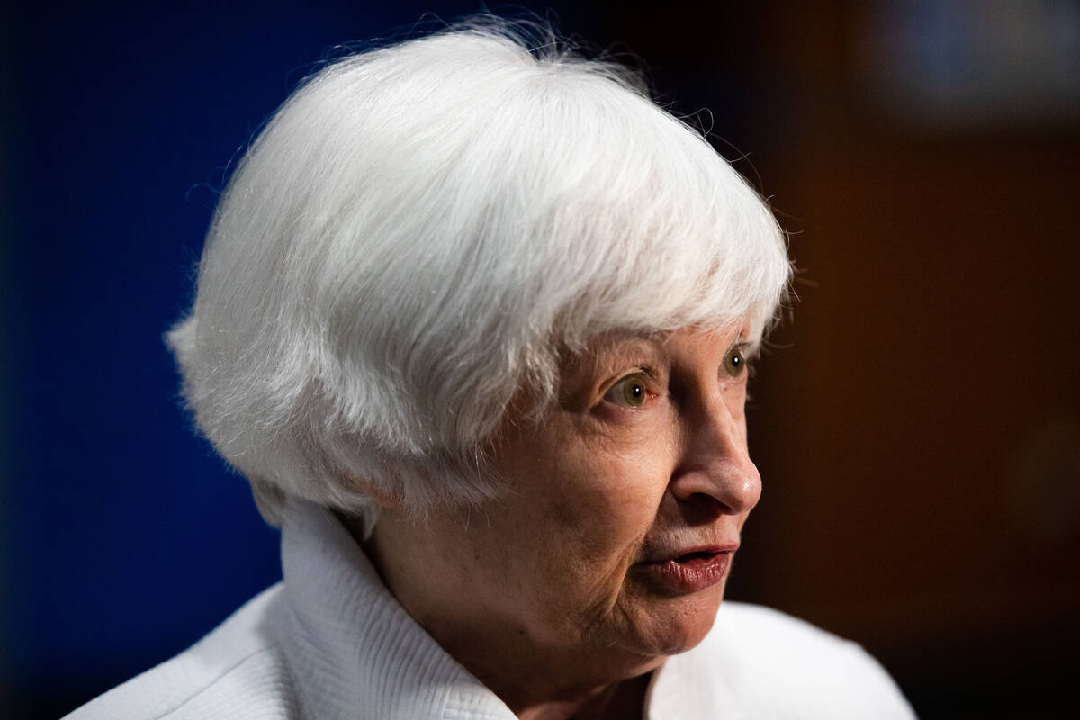 Secretary of Treasury Janet Yellen delivers remarks after a tour of the IBEW 357 Training Cente ...