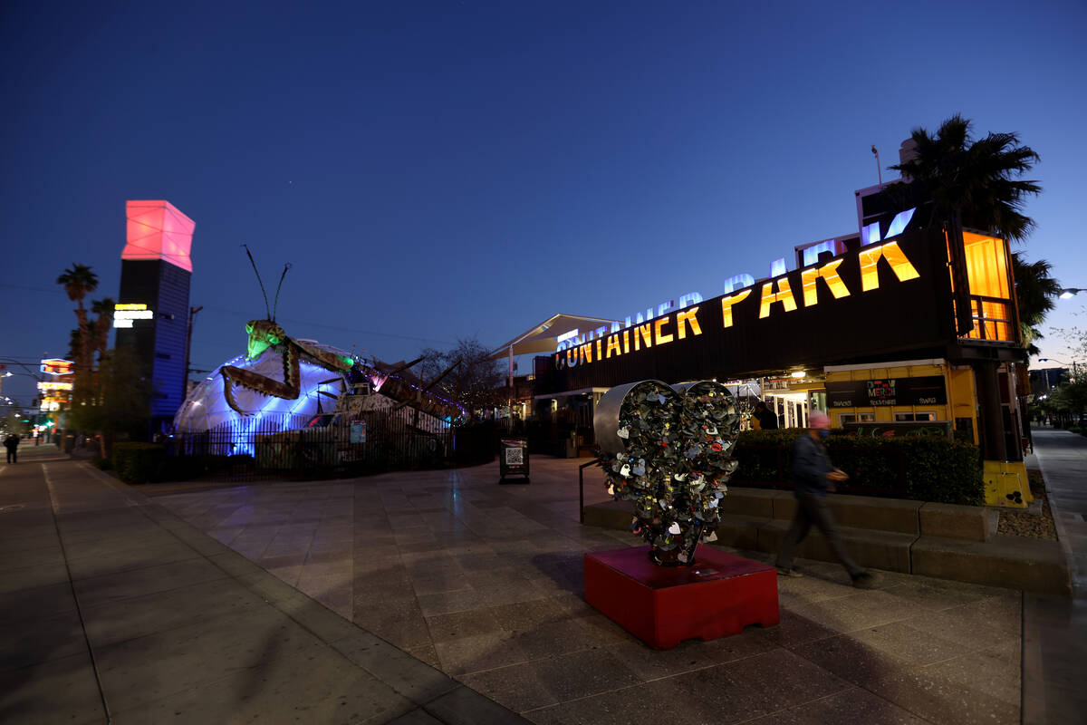 Downtown Container Park in Las Vegas on Wednesday, Feb. 17, 2021. (K.M. Cannon/Las Vegas Review ...