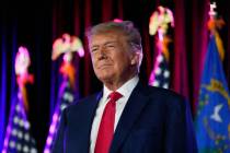 Former President Donald Trump speaks at a campaign event on July 8, 2023, in Las Vegas. (AP Ph ...