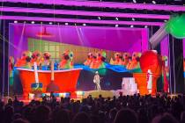 Katy Perry performs at Resorts World Las Vegas on March 16, 2022. (John Katsilometes/Las Vegas ...