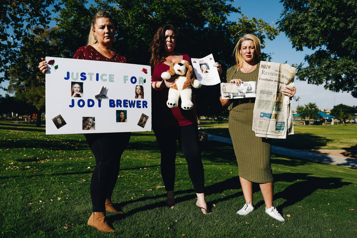From left: Velvette Williams, Nathalie Walker and Danielle Wingett pose for a portrait with old ...