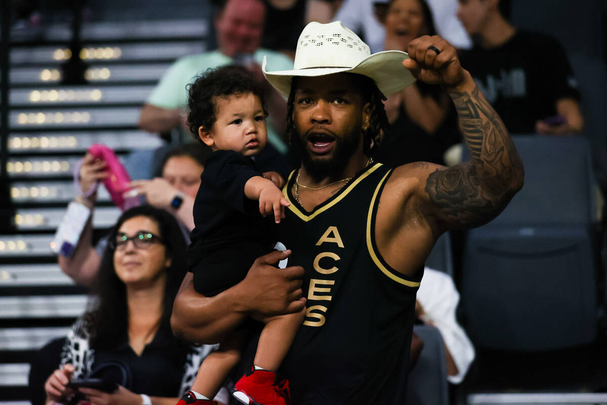 Las Vegas Aces fans get rowdy during a close game between the Las Vegas Aces and the Los Angele ...