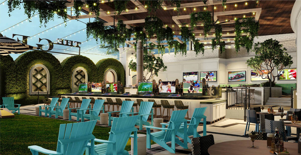 A rendering of the patio bar of The George Sportsmen's Lounge, which is going into the Durango ...