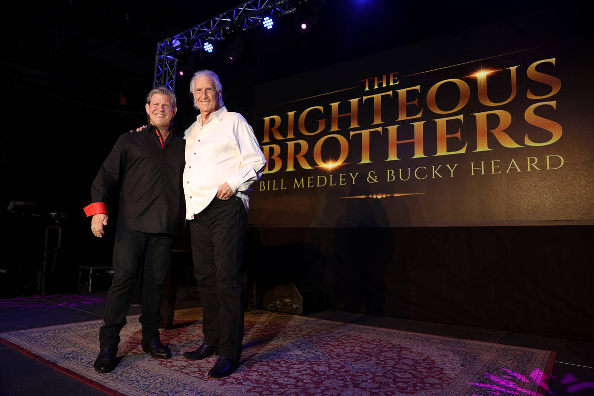 Bucky Heard, left, and Bill Medley of the Righteous Brothers pose for a photo at The Space in L ...