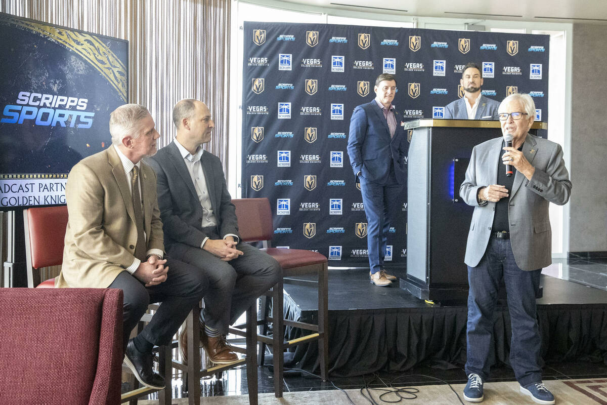 Vegas Golden Knights owner Bill Foley speaks during a news conference at Circa resort-casino wi ...