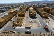 Construction is underway for new development at Desert Foothills Drive area in Summerlin, on We ...