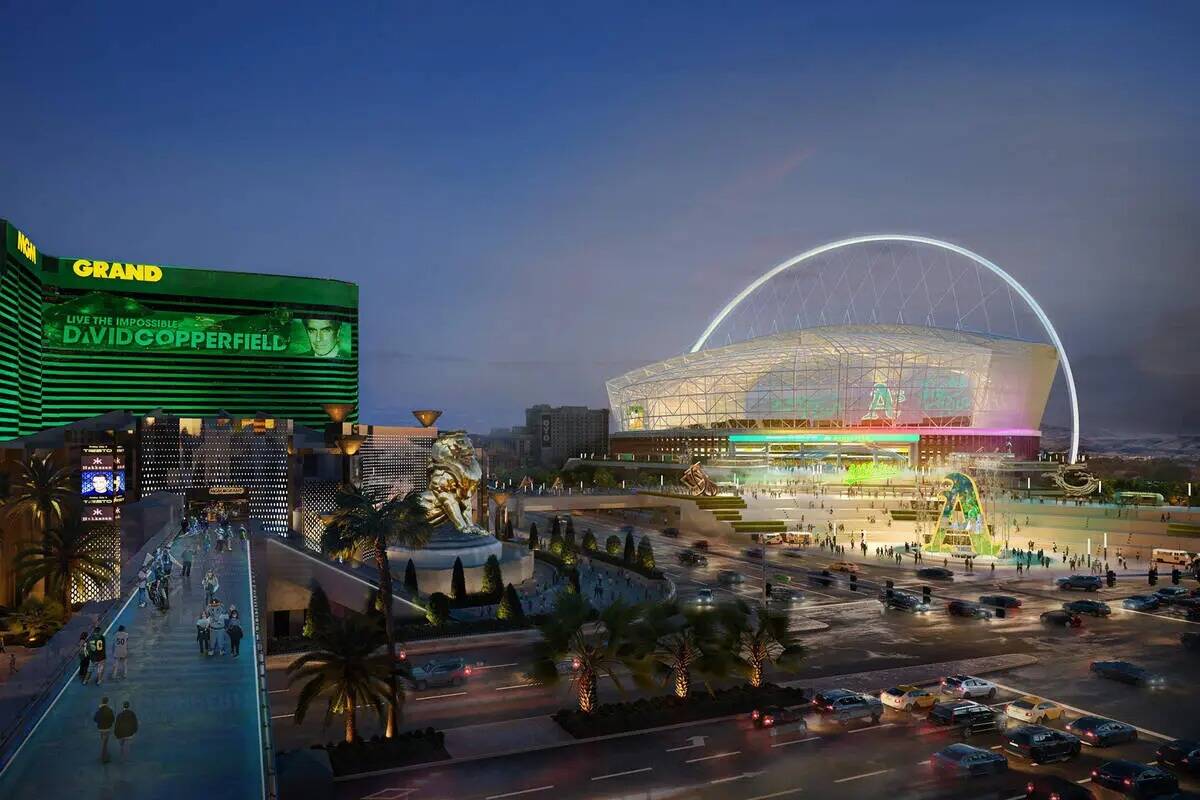 Digital rendering of what the Oakland Athletics stadium might look like in Las Vegas. The $1.5 ...