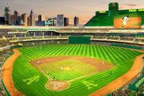 Digital rendering of what the Oakland Athletics stadium might look like in Las Vegas. The $1.5 ...