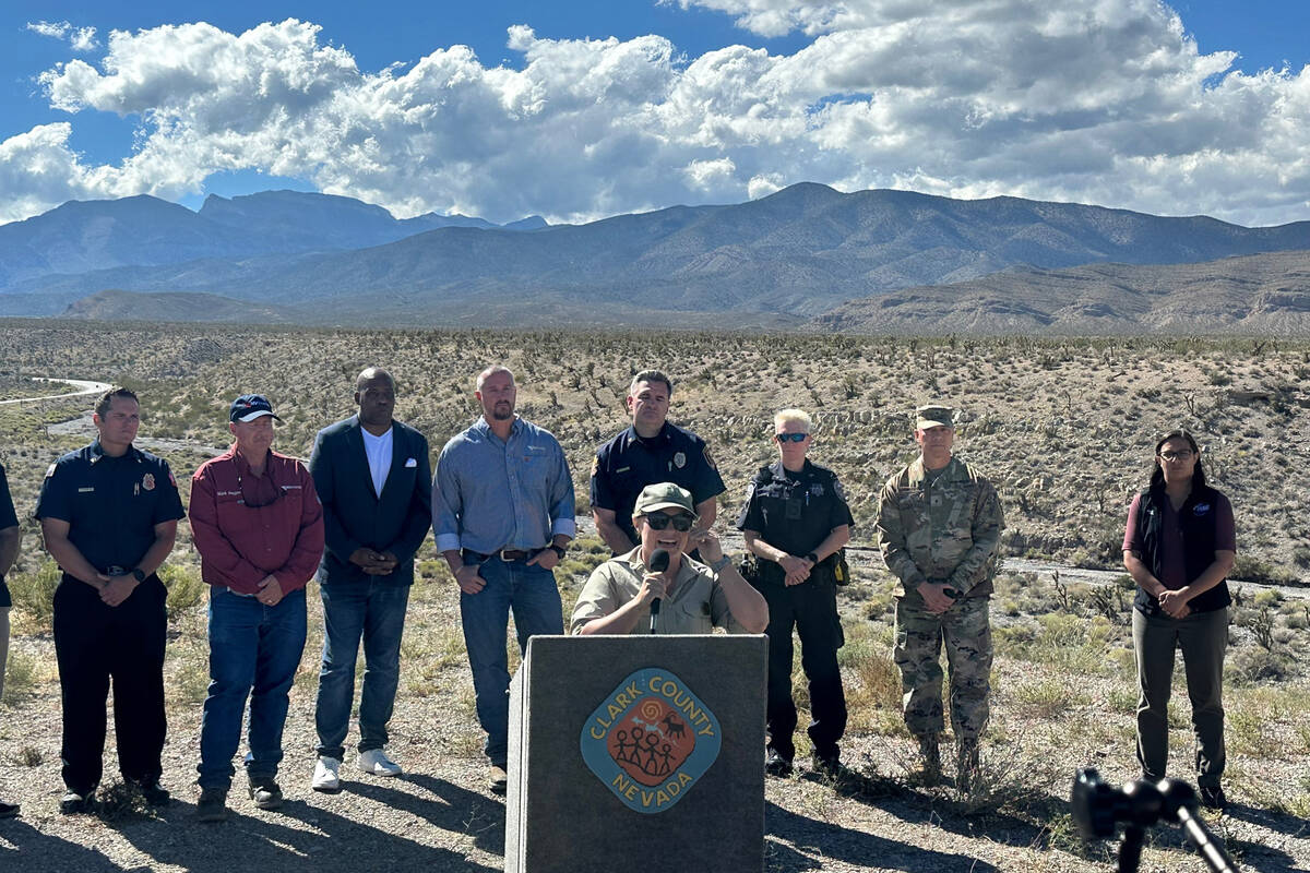 Taylor Tims of the U.S. Forest Service speaks to the media in a press conference on Tuesday, Au ...