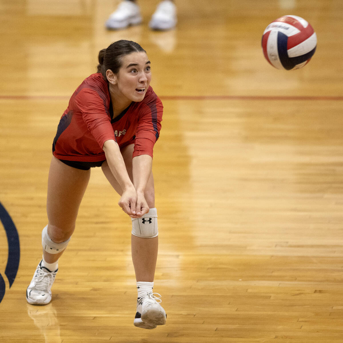Coronado’s Tova Craig rushes to bump during a high school volleyball game against Silver ...