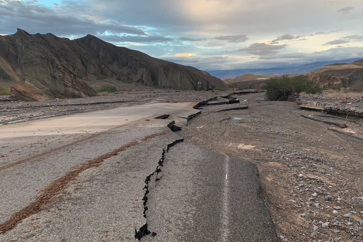 Death Valley National Park remains closed after the remnants of Hurricane Hilary delivered a ye ...