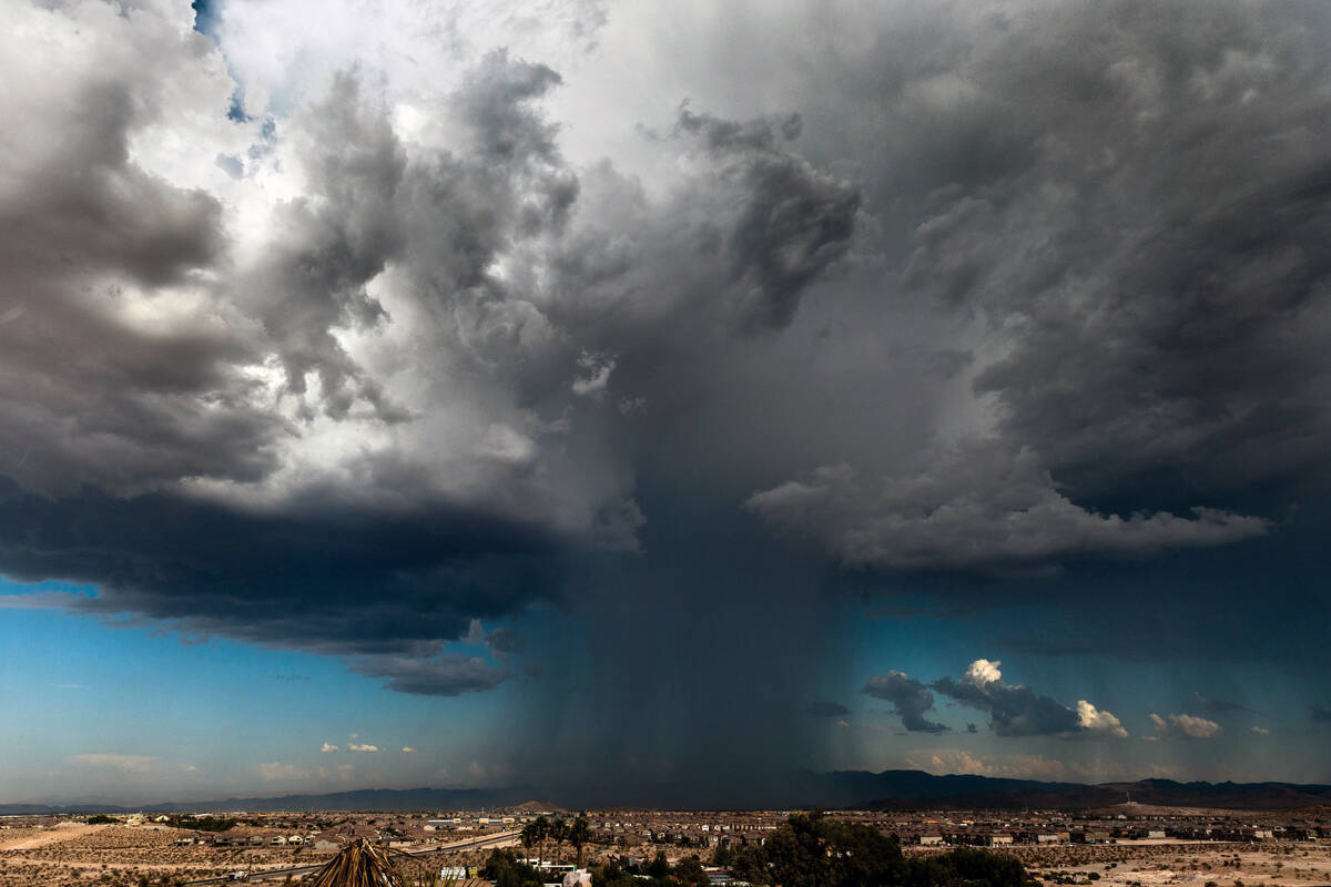 A large thunderstorm moves into the southern part of the city dropping lots of rain on Thursday ...