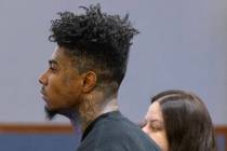 Johnathan Jamall Porter, a rapper known as Blueface, appears in court with his attorney Caitlyn ...