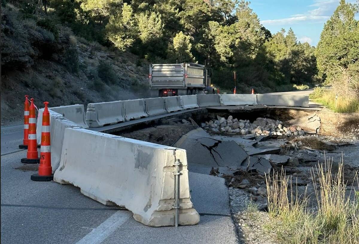 One of the damaged areas along Kyle Canyon Road. (courtesy photo)