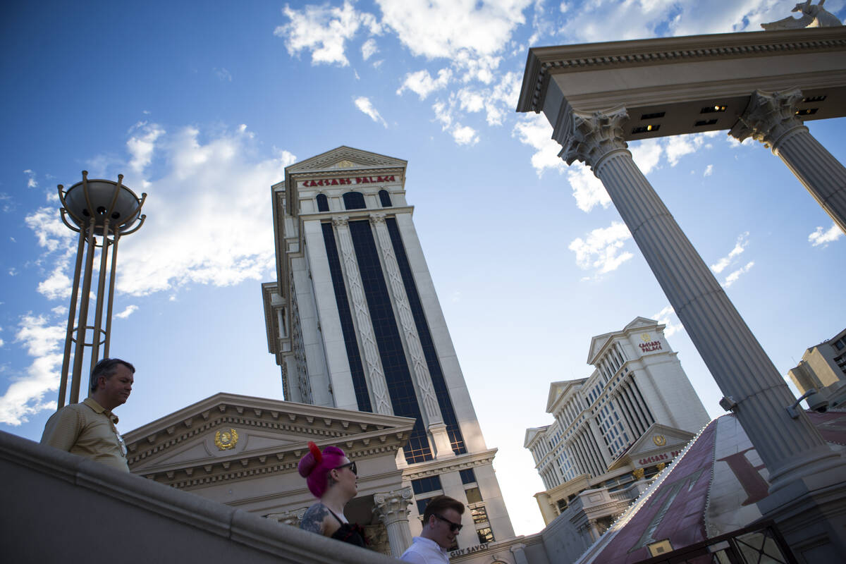 The exterior of Caesars Palace hotel-casino is shown in Las Vegas on Wednesday, May 18, 2016. ( ...