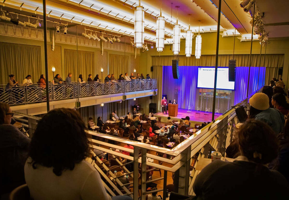 Audience members listen to key speakers during the annual Nevada Public Health summit on Youth ...