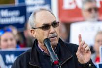 John Vellardita, executive director of the Clark County Education Association, speaks during a ...