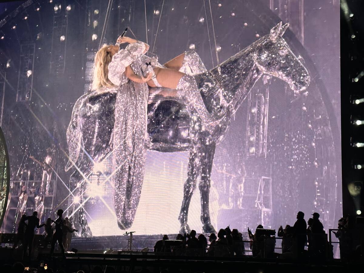 A shot of Beyoncé's "Renaissance World Tour" at Allegiant Stadium on Saturday, Aug. 26, 2023. ...