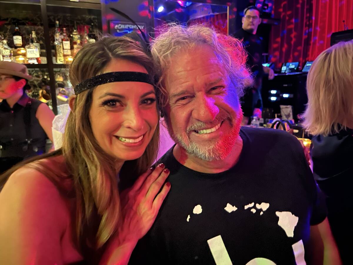 Wicked PR founder Stephanie Wilson and Sammy Hagar are shown at Cheapshot on Fremont East durin ...