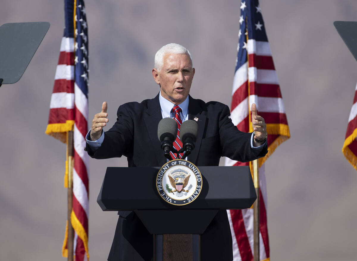 Vice President Mike Pence. (Bizuayehu Tesfaye/Las Vegas Review-Journal) @bizutesfaye