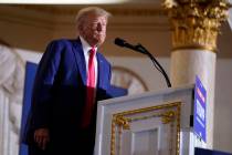 FILE - Former President Donald Trump speaks at his Mar-a-Lago estate Tuesday, April 4, 2023, in ...