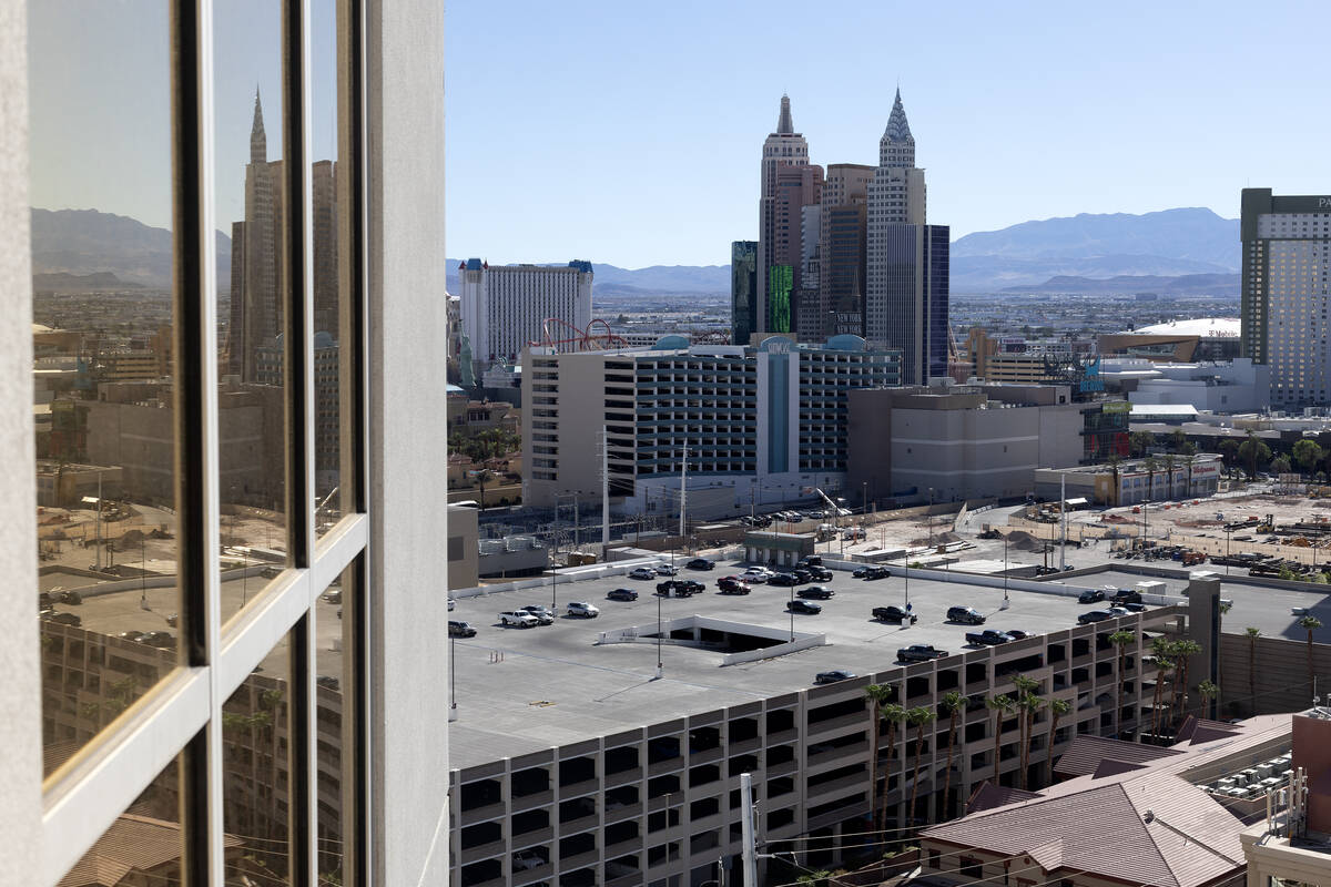 The view from a penthouse suite for sale at The Signature at MGM Grand on Tuesday, Aug. 29, 202 ...