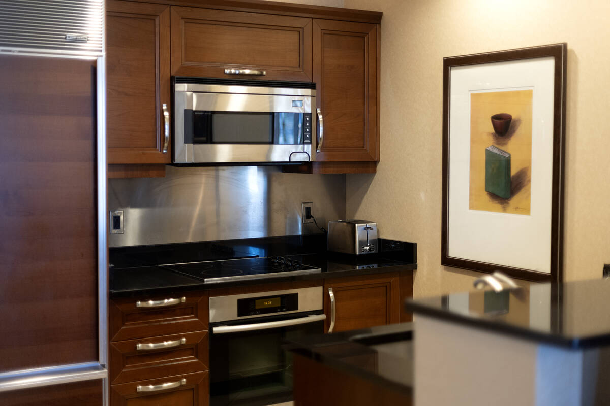 The kitchen in a penthouse suite that is for sale at The Signature at MGM Grand on Tuesday, Aug ...